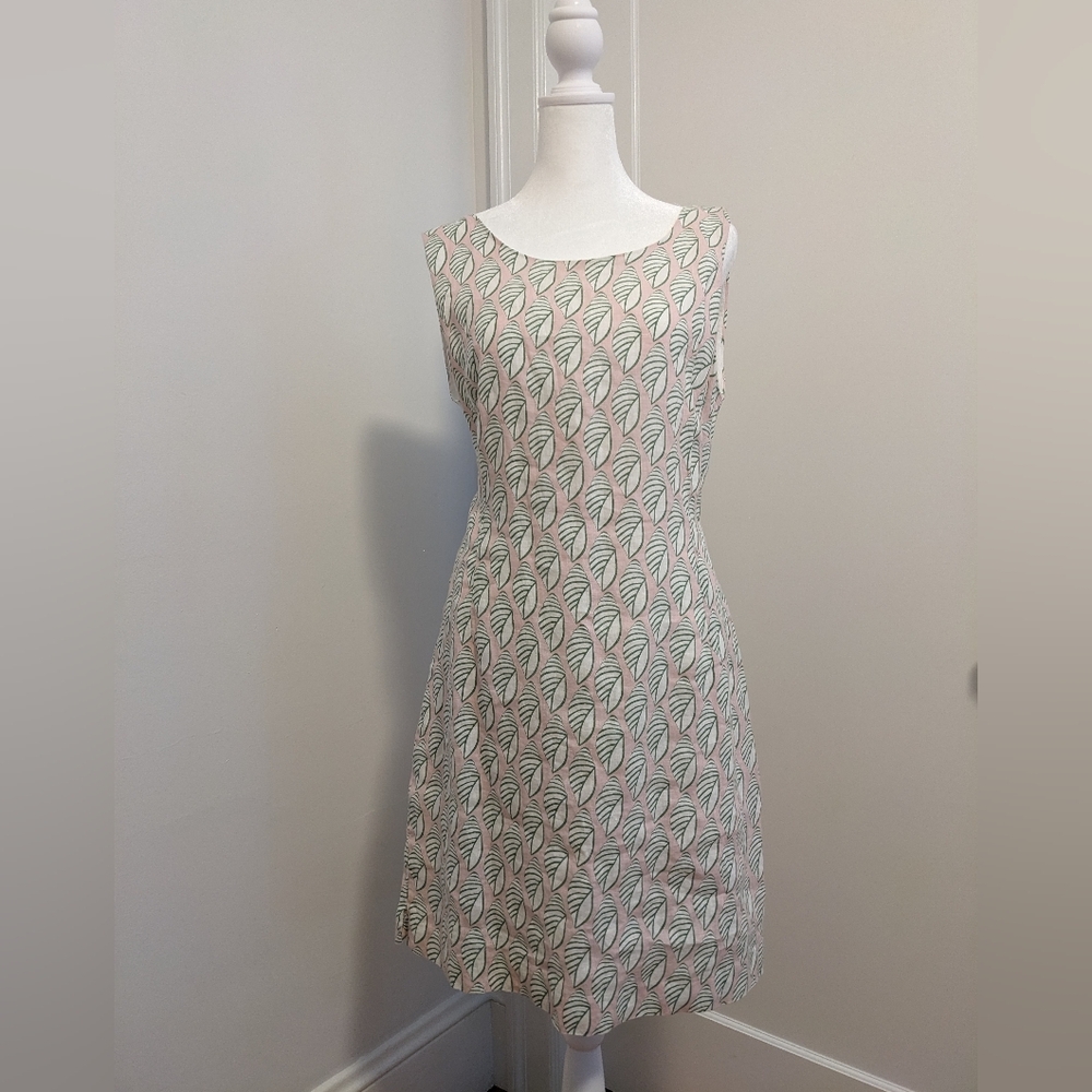 HIHO Tortola Shell Print 100% Linen Ginnie Shift Dress Size Medium